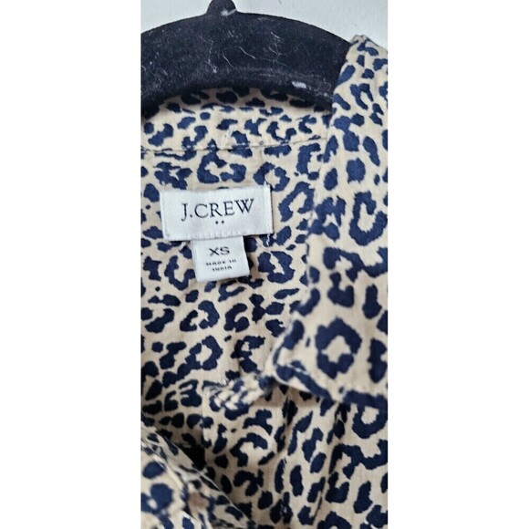 J CREW Animal Print Long Sleeve Button-Up Women Shirt (XS) - Picture 2 of 4